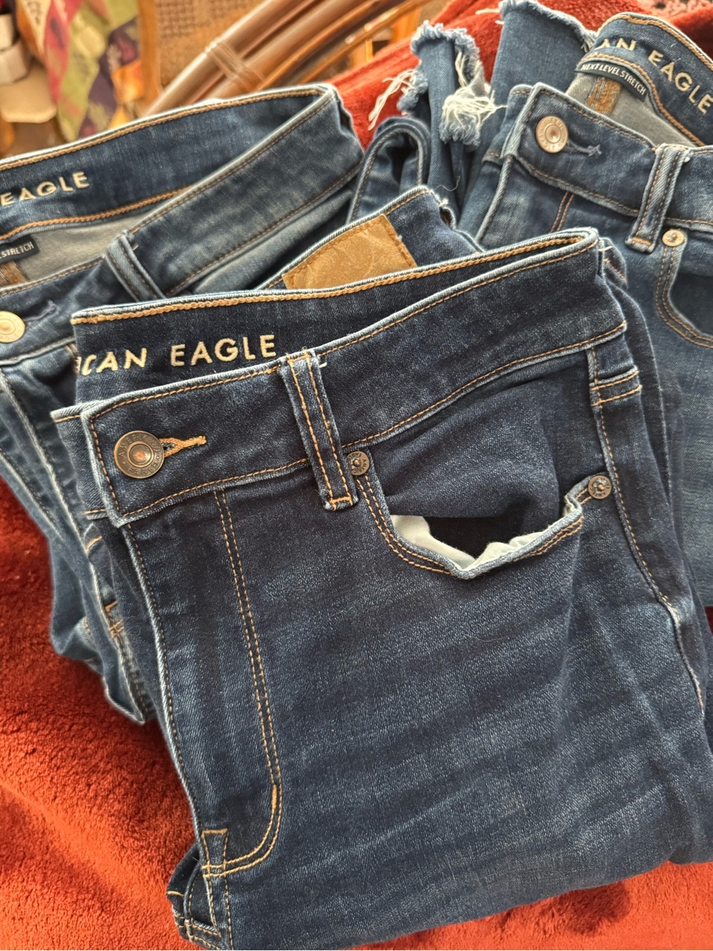 American Eagle Outfitters Women's Blue Skinny Kick Petite Jeans